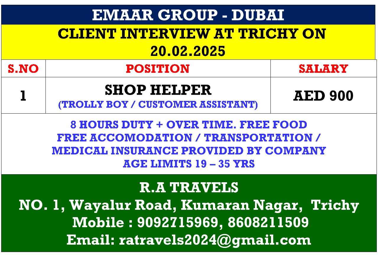 HIRING FOR EMAAR GROUP IN DUBAI