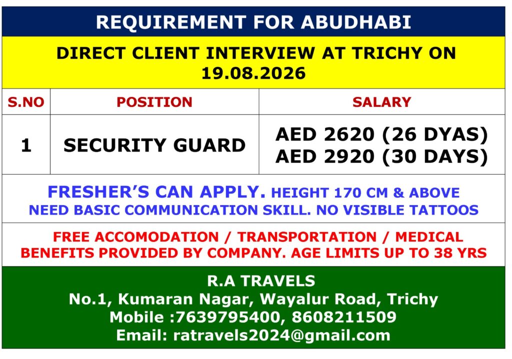 Abu Dhabi Security Guard Jobs